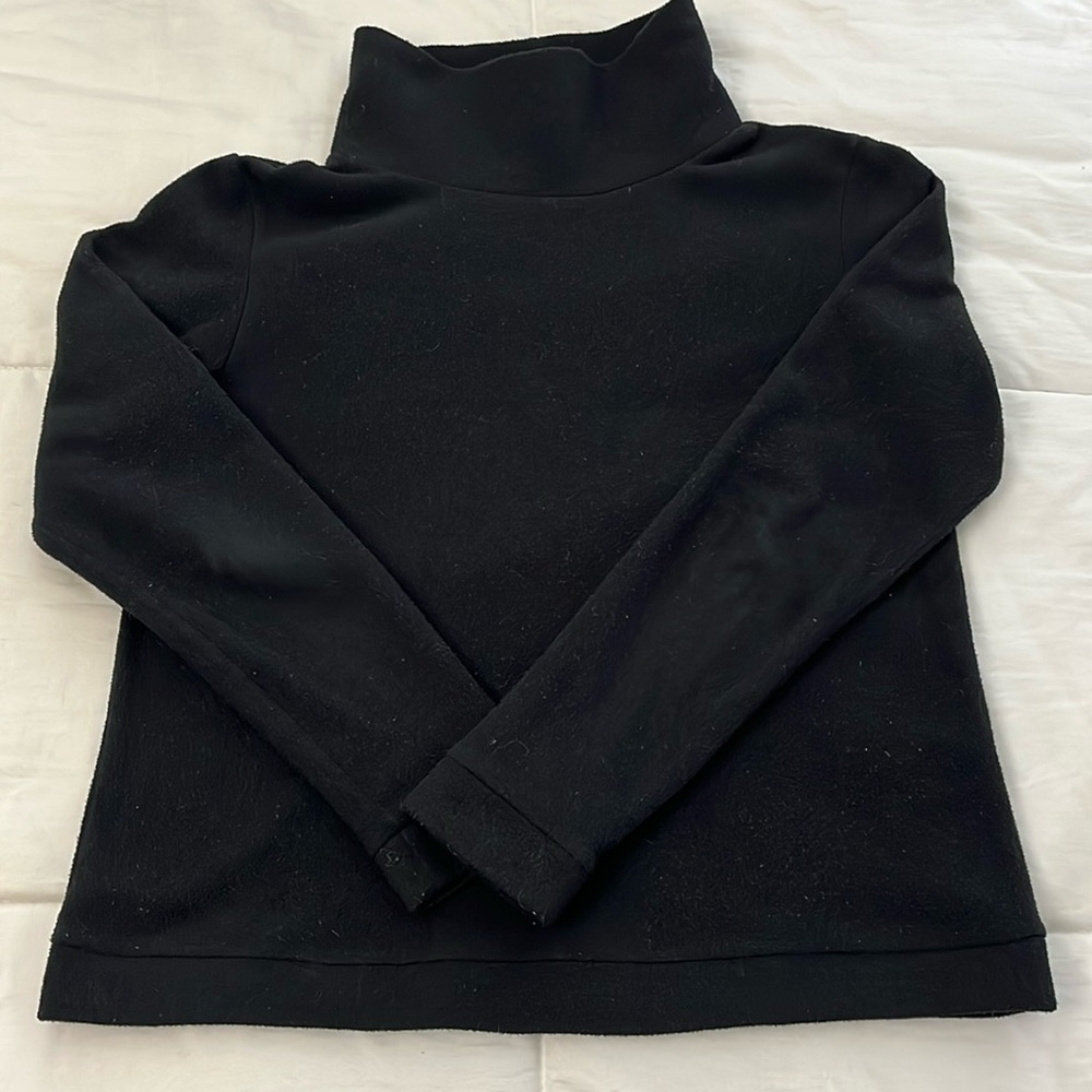 DUDLEY STEPHENS Black Park Slope Funnel Neck Fleece Sweatshirt M Medium US Made